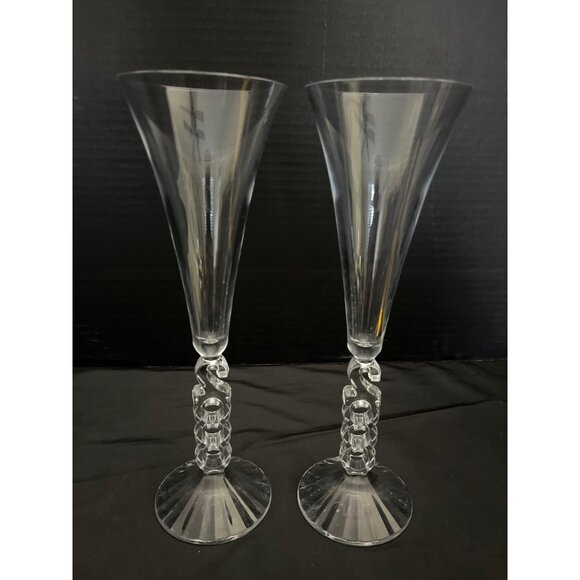 Vintage Millennium Champagne Flutes Cristal D’Arques France - Picture 6 of 7